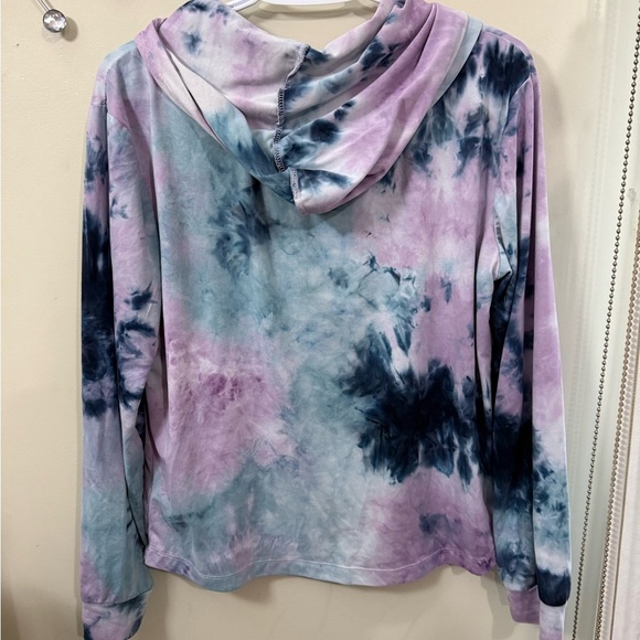 Wallflower Tie-Dye Hoodie in Blue and Gray - Picture 2 of 3